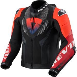 Giacca da moto in pelle Revit Hyperspeed 3 PRO nera-rossa