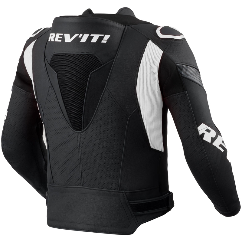 Giacca da moto in pelle Revit Argon 3 PRO nera-bianca