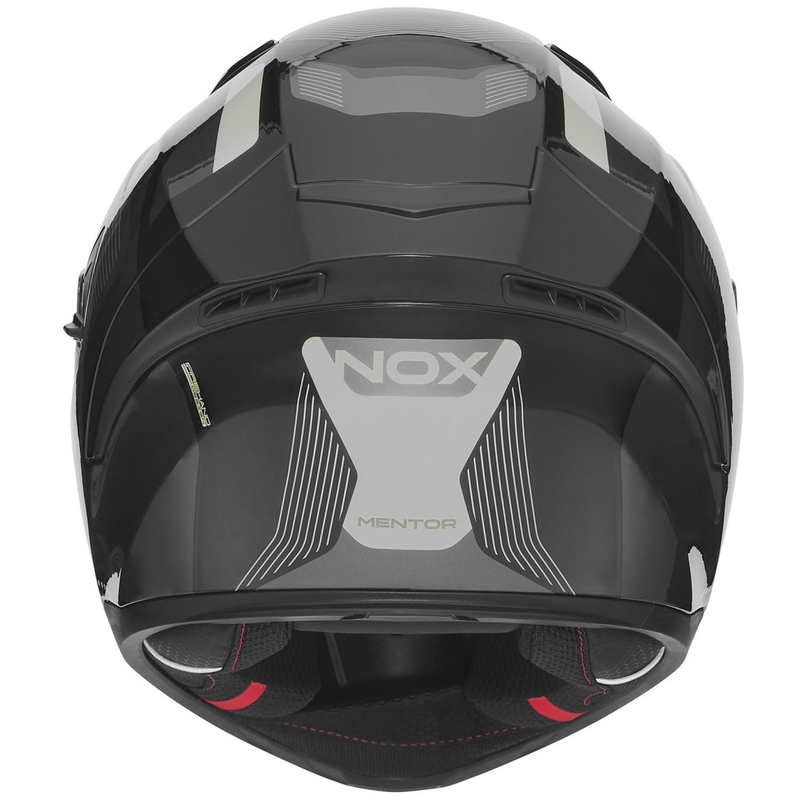 Casco integrale da moto NOX N402 Mentor nero-argento