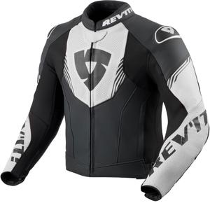 Giacca da moto in pelle Revit Argon 3 nera-bianca