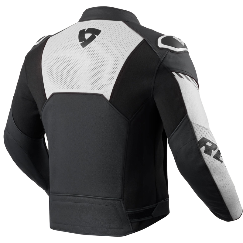 Giacca da moto in pelle Revit Argon 3 nera-bianca