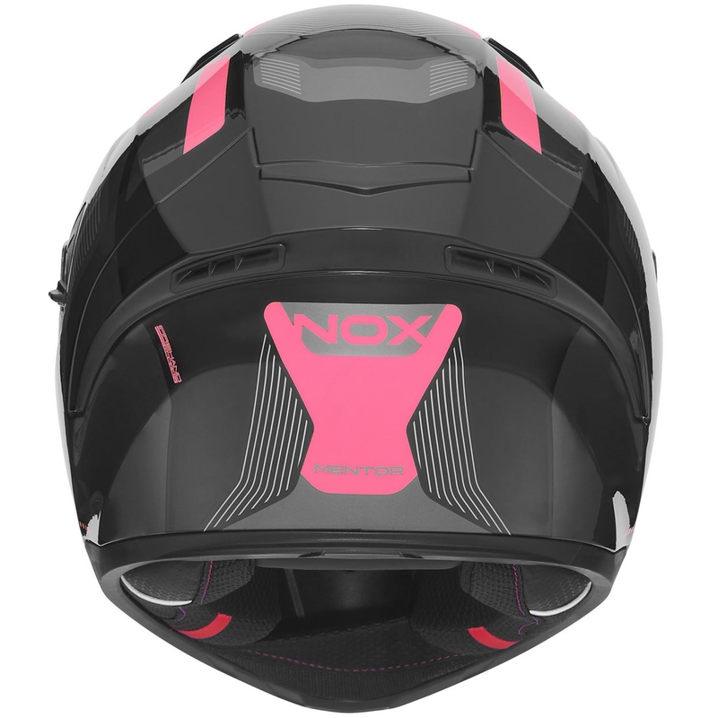 Casco integrale da moto NOX N402 Mentor nero-rosa