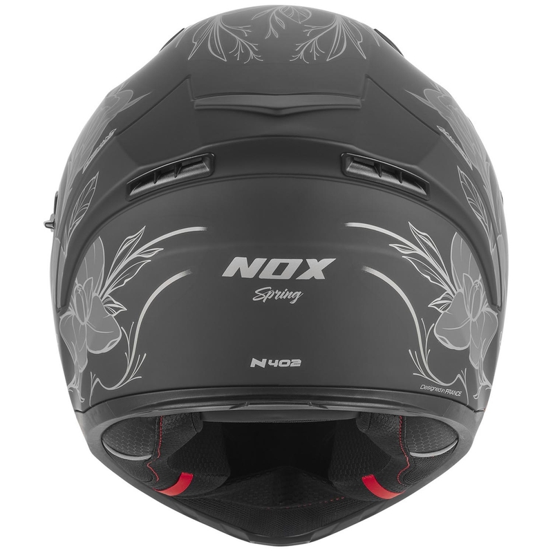 Casco integrale da moto NOX N402 Spring nero opaco-argento