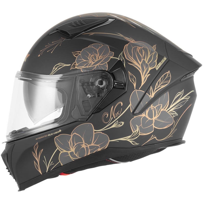 Casco integrale da moto NOX N402 Spring nero opaco-oro