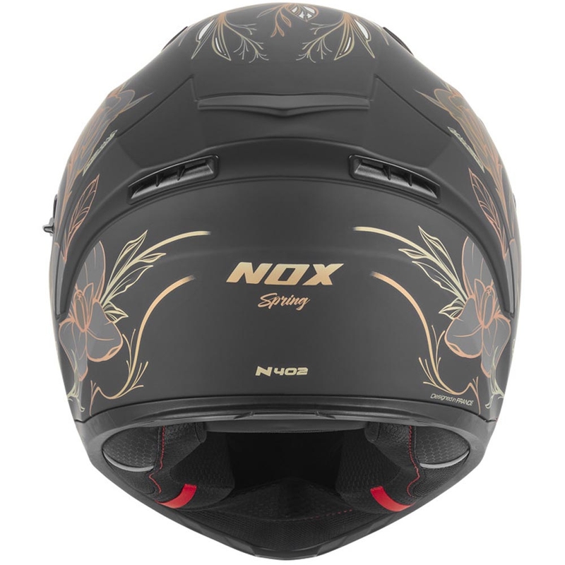 Casco integrale da moto NOX N402 Spring nero opaco-oro