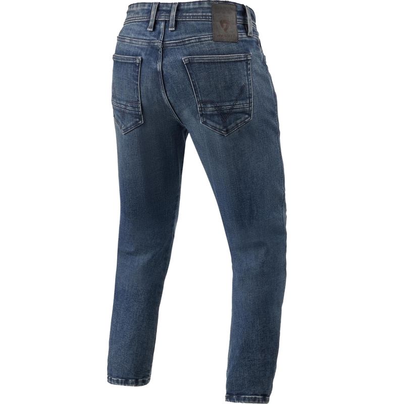 Jeans da moto Revit Detroit 3 Tapered Classic blu scuro lavato