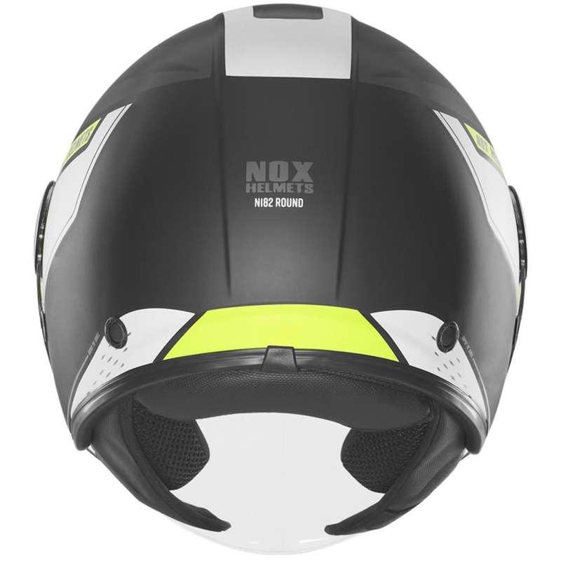 Casco moto jet NOX N182 Round nero opaco-giallo fluo