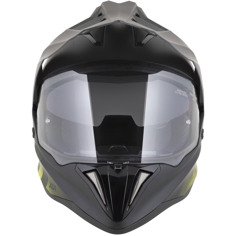 Casco moto enduro ZED XD1 nero opaco-giallo fluo