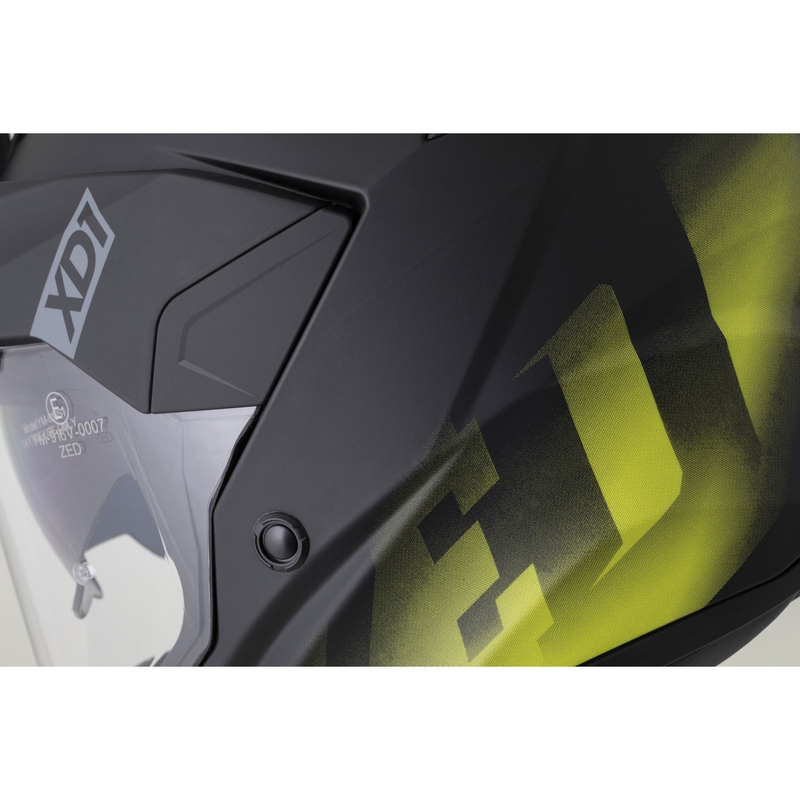 Casco moto enduro ZED XD1 nero opaco-giallo fluo