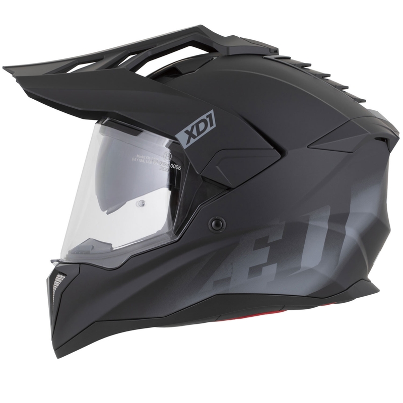 Casco da moto enduro ZED XD1 nero opaco-grigio scuro