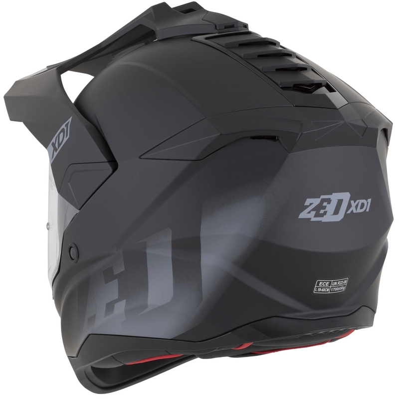 Casco da moto enduro ZED XD1 nero opaco-grigio scuro