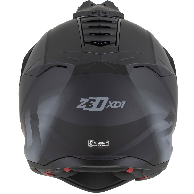 Casco da moto enduro ZED XD1 nero opaco-grigio scuro