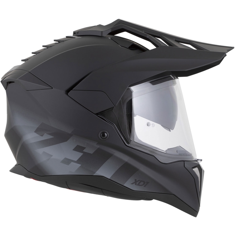 Casco da moto enduro ZED XD1 nero opaco-grigio scuro