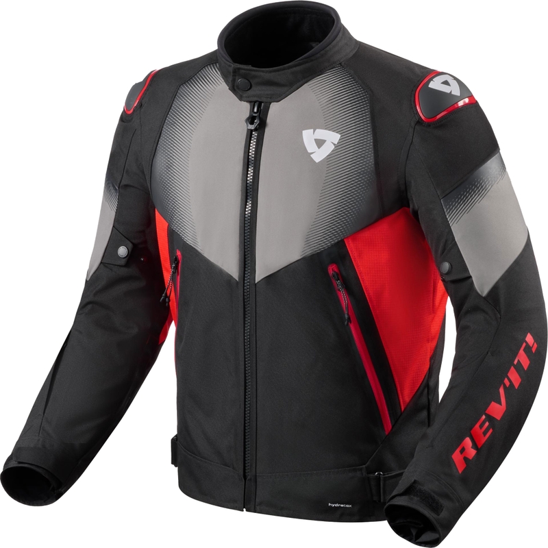 Giacca da moto Revit Control H2O nera-rossa