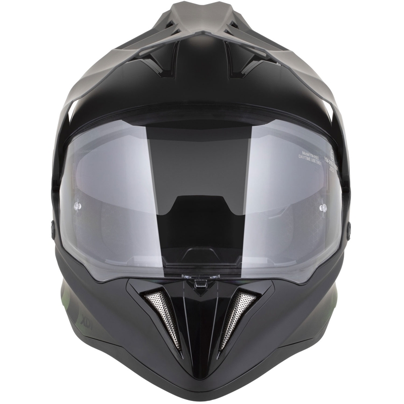 Casco da moto enduro ZED XD1 nero opaco-verde scuro