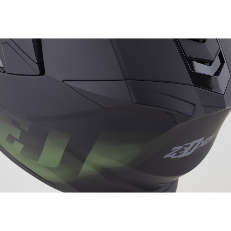 Casco da moto enduro ZED XD1 nero opaco-verde scuro