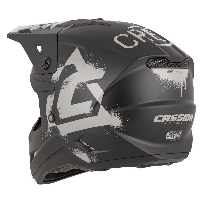 Casco da motocross Cassida Cross Cup 2 Crew nero opaco-sabbia