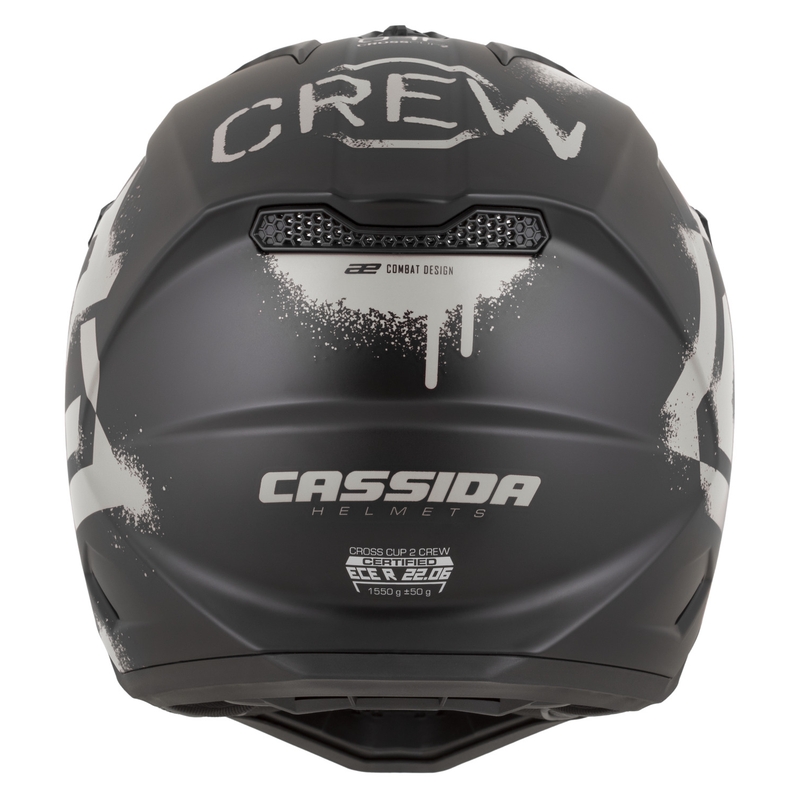 Casco da motocross Cassida Cross Cup 2 Crew nero opaco-sabbia