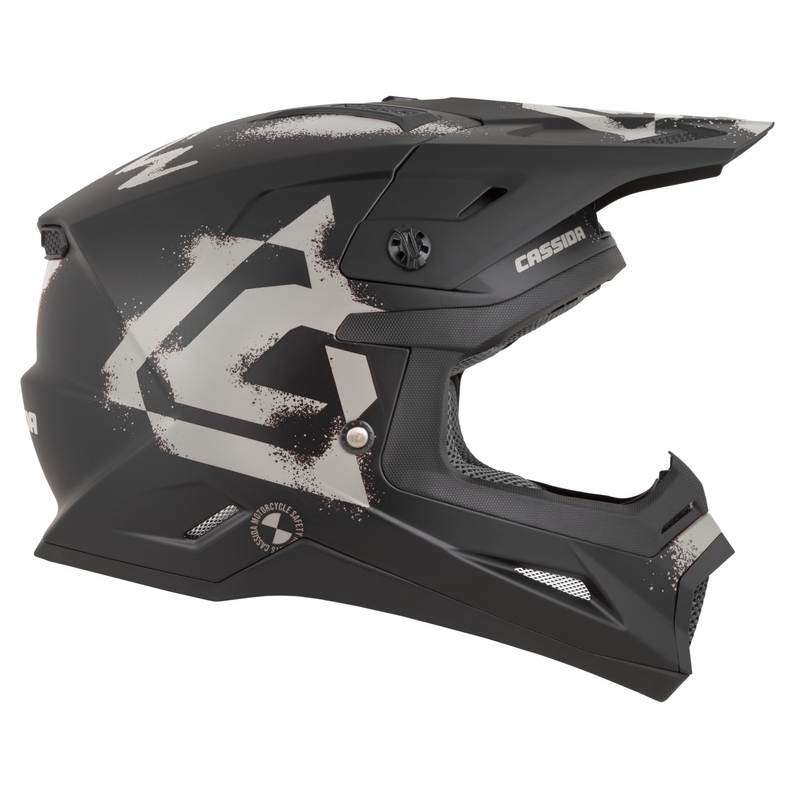 Casco da motocross Cassida Cross Cup 2 Crew nero opaco-sabbia