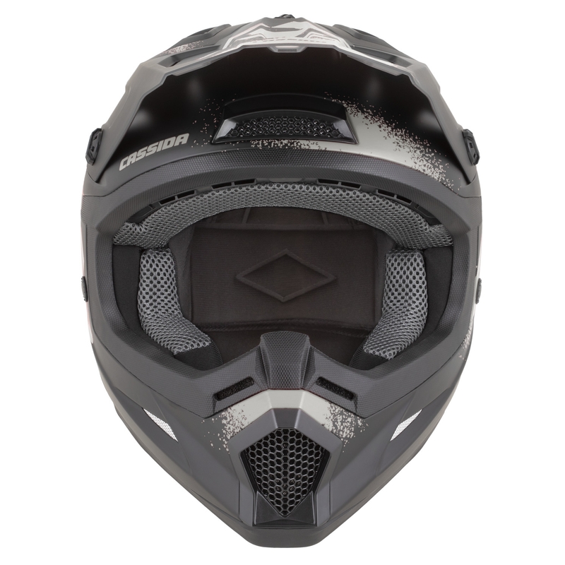 Casco da motocross Cassida Cross Cup 2 Crew nero opaco-sabbia