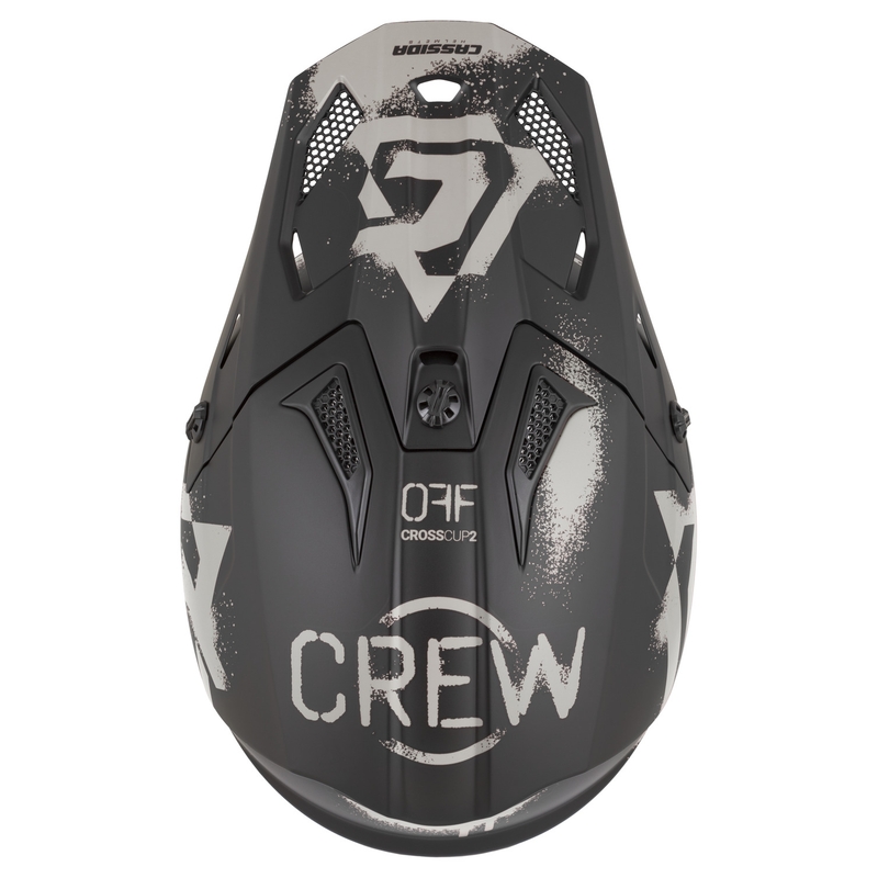 Casco da motocross Cassida Cross Cup 2 Crew nero opaco-sabbia