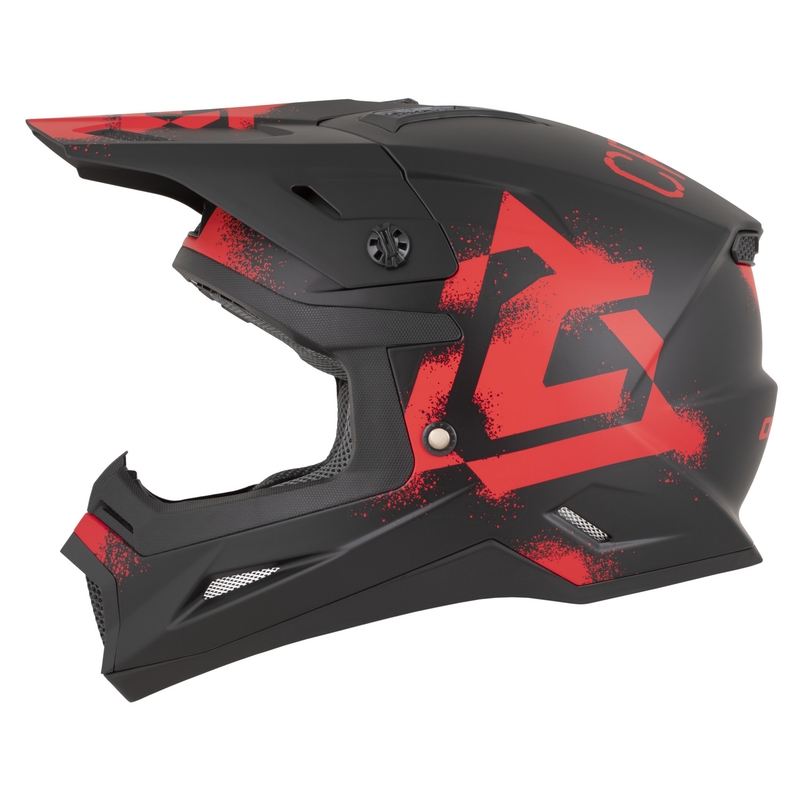 Casco da motocross Cassida Cross Cup 2 Crew nero opaco-rosso
