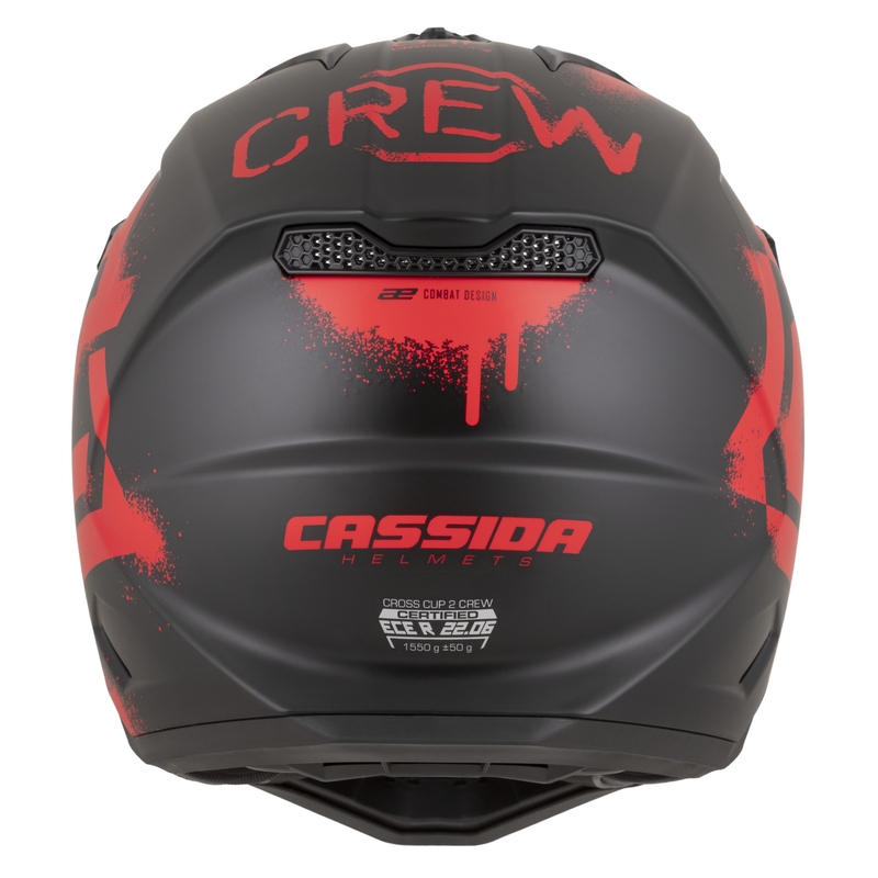 Casco da motocross Cassida Cross Cup 2 Crew nero opaco-rosso