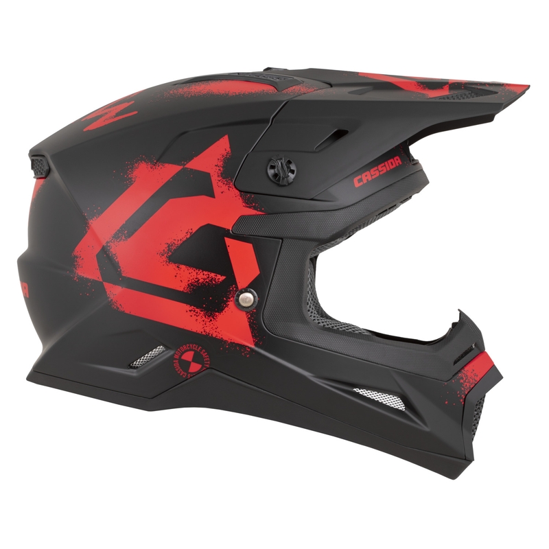 Casco da motocross Cassida Cross Cup 2 Crew nero opaco-rosso
