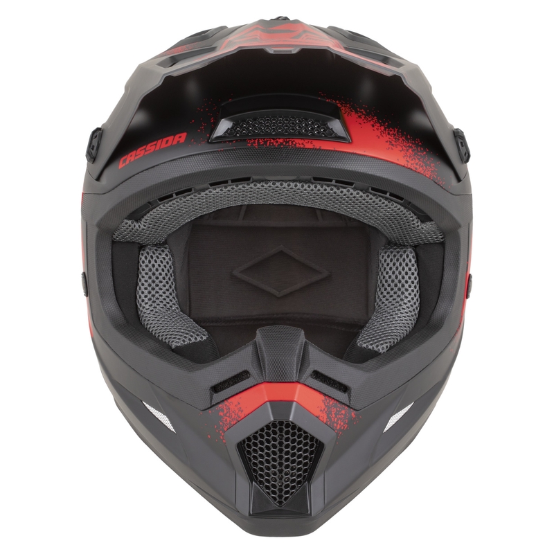 Casco da motocross Cassida Cross Cup 2 Crew nero opaco-rosso