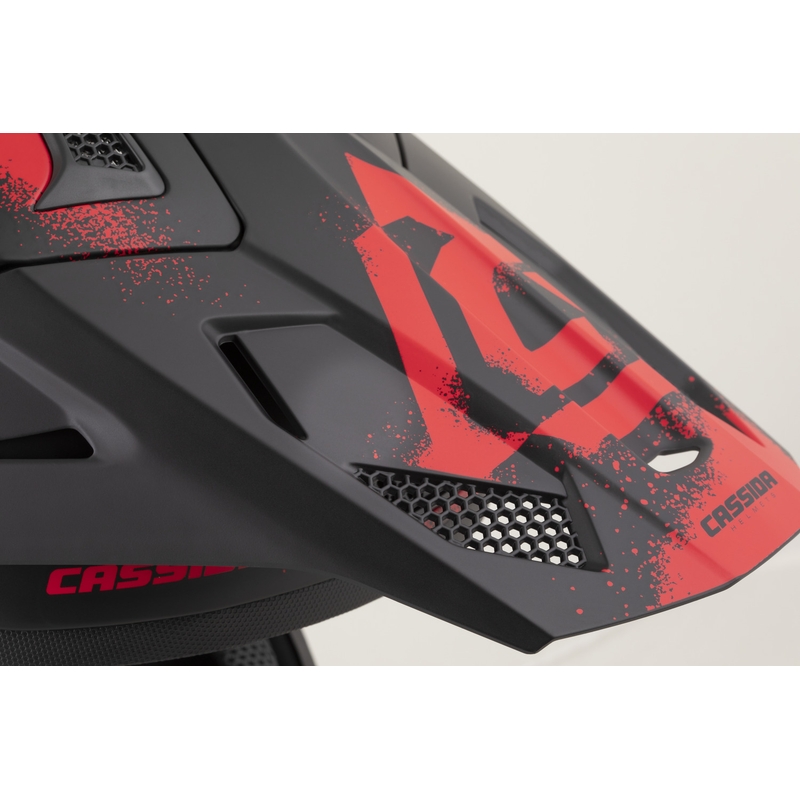 Casco da motocross Cassida Cross Cup 2 Crew nero opaco-rosso
