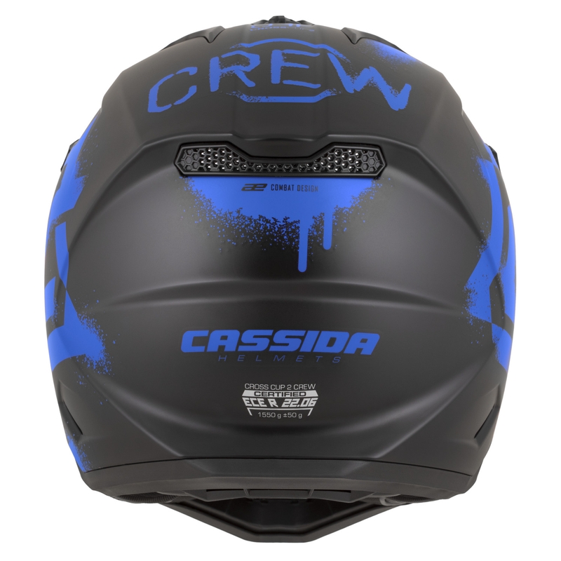 Casco da motocross Cassida Cross Cup 2 Crew nero opaco-blu