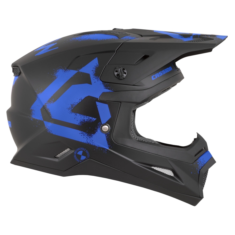 Casco da motocross Cassida Cross Cup 2 Crew nero opaco-blu