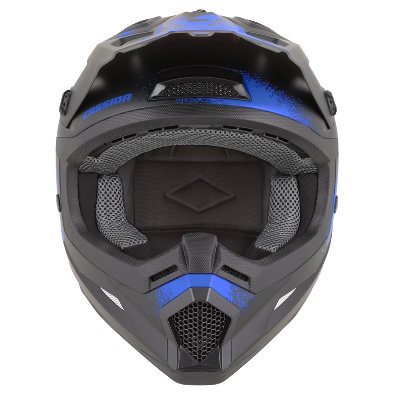 Casco da motocross Cassida Cross Cup 2 Crew nero opaco-blu