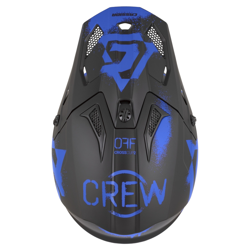 Casco da motocross Cassida Cross Cup 2 Crew nero opaco-blu