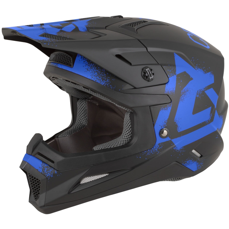 Casco da motocross Cassida Cross Cup 2 Crew nero opaco-blu