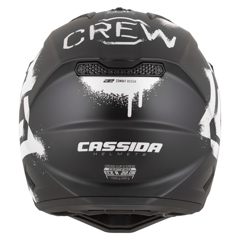 Casco da motocross Cassida Cross Cup 2 Crew nero opaco-bianco