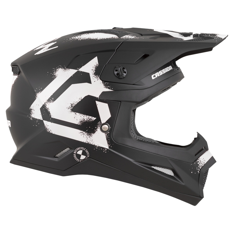 Casco da motocross Cassida Cross Cup 2 Crew nero opaco-bianco
