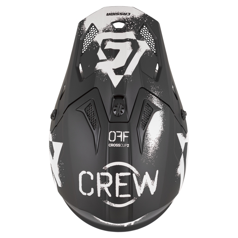 Casco da motocross Cassida Cross Cup 2 Crew nero opaco-bianco