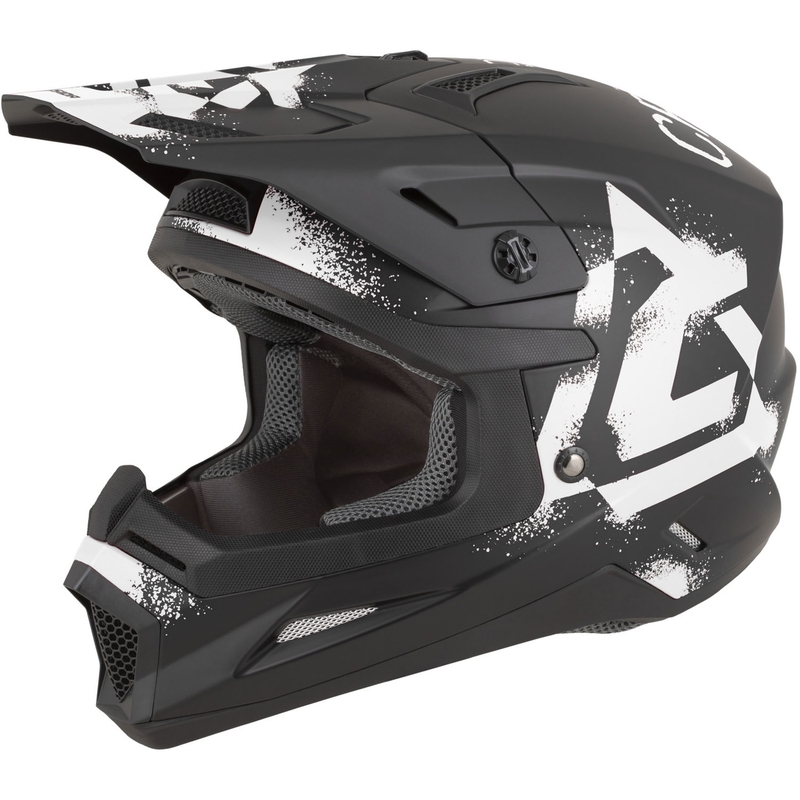 Casco da motocross Cassida Cross Cup 2 Crew nero opaco-bianco
