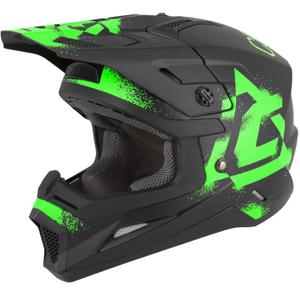 Casco da motocross per bambini Cassida Cross Cup 2 Crew Junior nero opaco-verde fluo