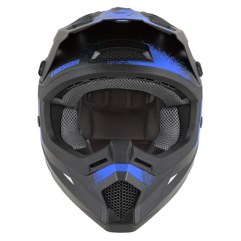 Casco da motocross per bambini Cassida Cross Cup 2 Crew Junior nero opaco-blu
