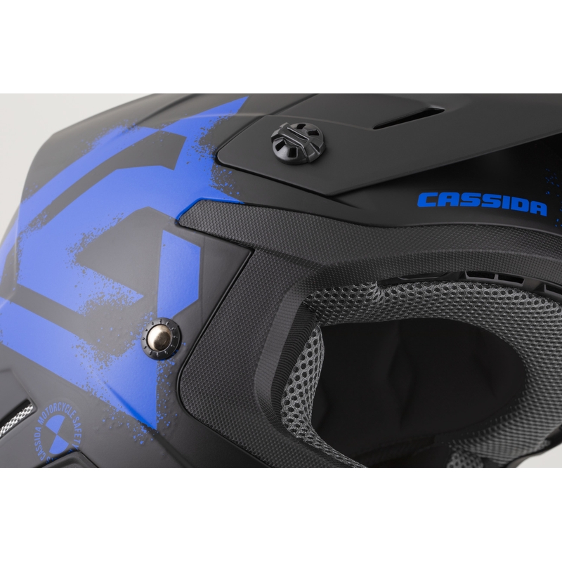 Casco da motocross per bambini Cassida Cross Cup 2 Crew Junior nero opaco-blu