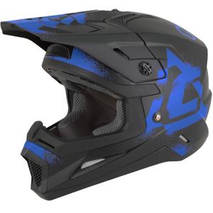 Casco da motocross per bambini Cassida Cross Cup 2 Crew Junior nero opaco-blu
