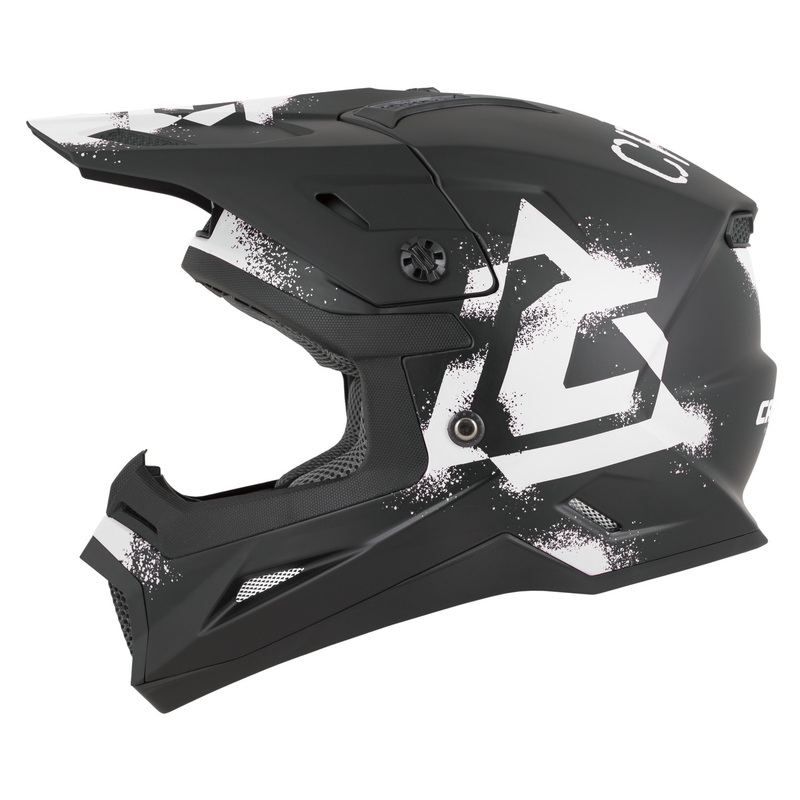 Casco da motocross per bambini Cassida Cross Cup 2 Crew Junior nero opaco-bianco