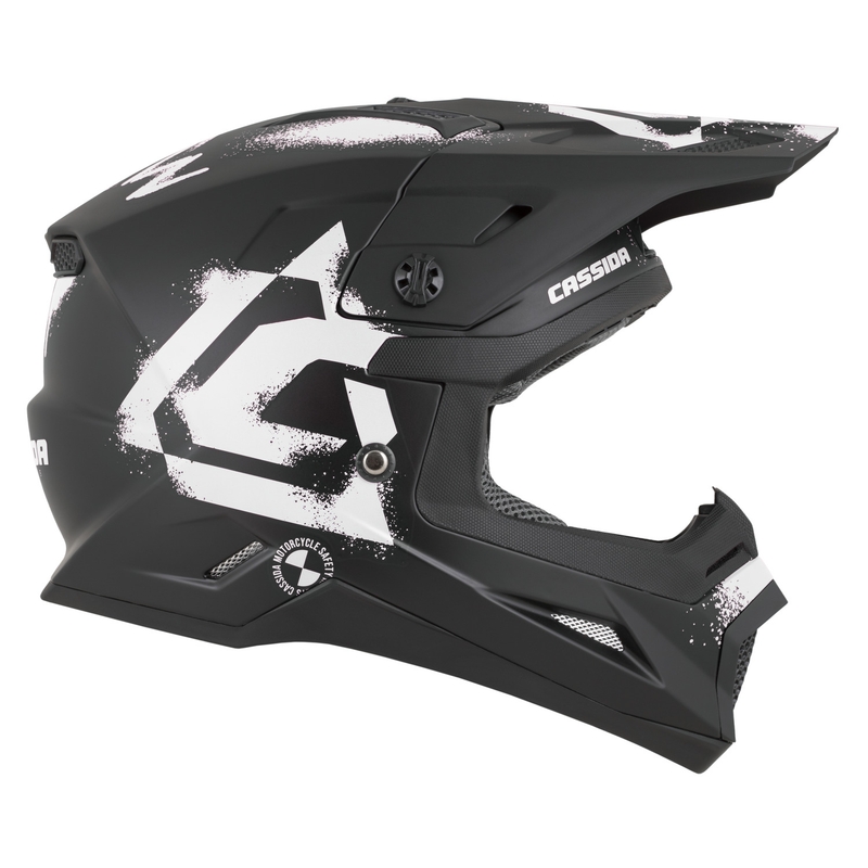 Casco da motocross per bambini Cassida Cross Cup 2 Crew Junior nero opaco-bianco