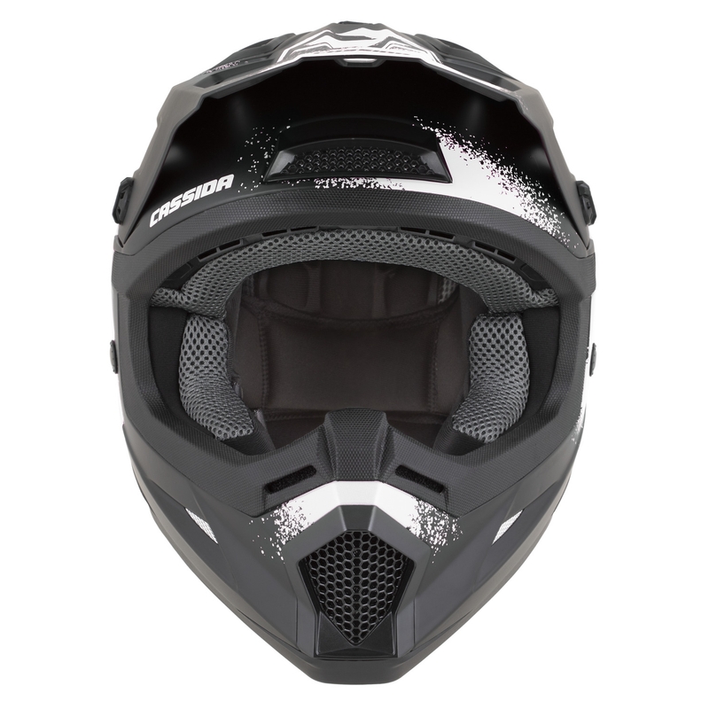 Casco da motocross per bambini Cassida Cross Cup 2 Crew Junior nero opaco-bianco
