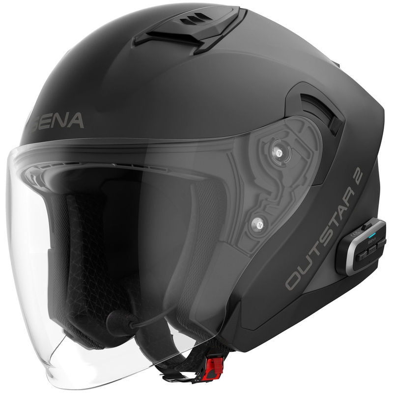 Casco da moto jet SENA Outstar 2 con cuffie nero opaco