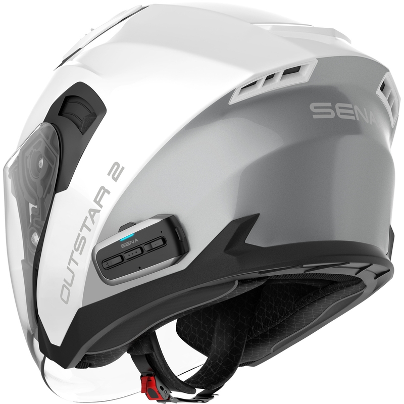 Casco da moto aperto SENA Outstar 2 con cuffie bianco lucido