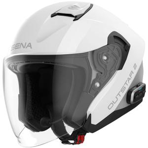 Casco da moto aperto SENA Outstar 2 con cuffie bianco lucido