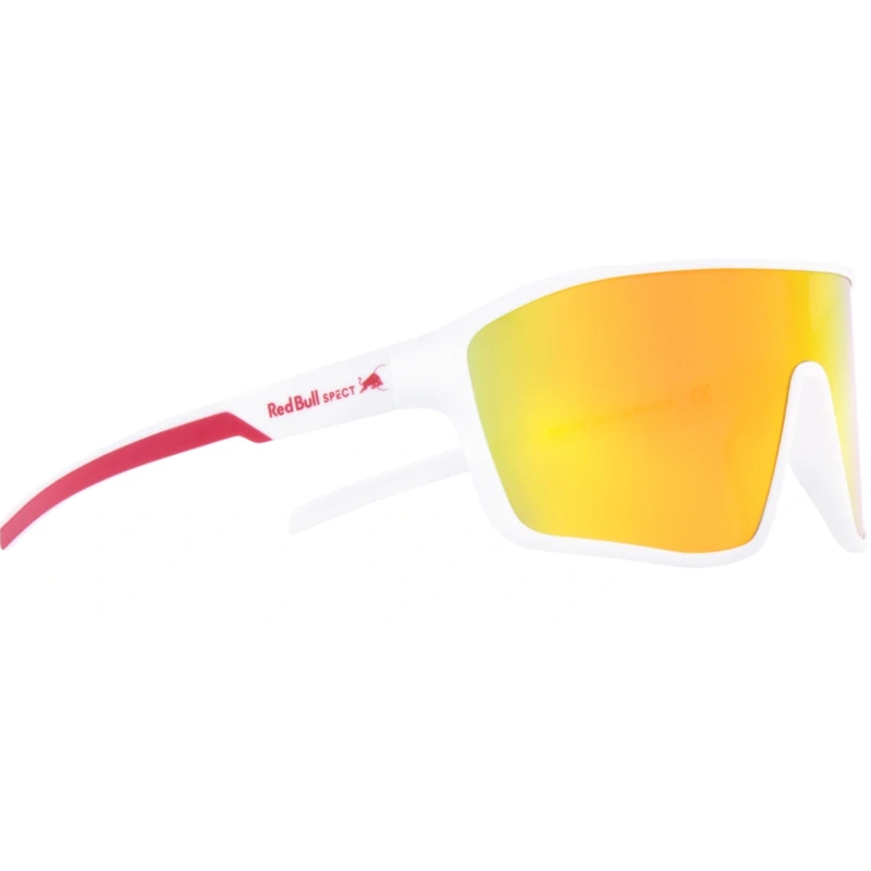 Occhiali da sole Red Bull Spect Daft bianchi con lenti rosso-arancio